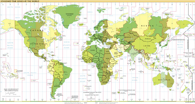 Standard Time Zones of the World